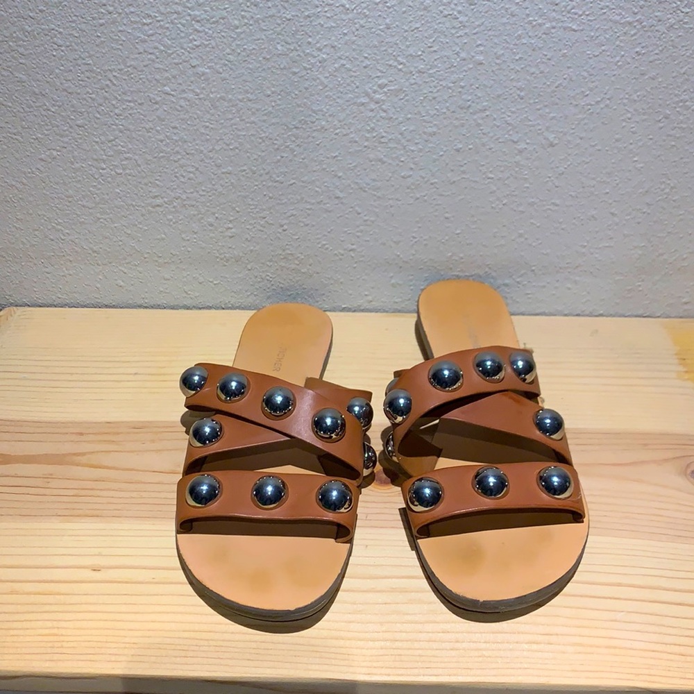 Cognac Studded Sandals by Marc Fischer